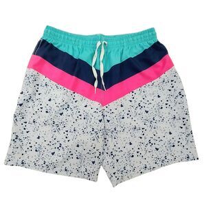 Chubbies Swim Shorts Mens Large White 7" Inseam Mesh Lined Summer Beach Outdoor